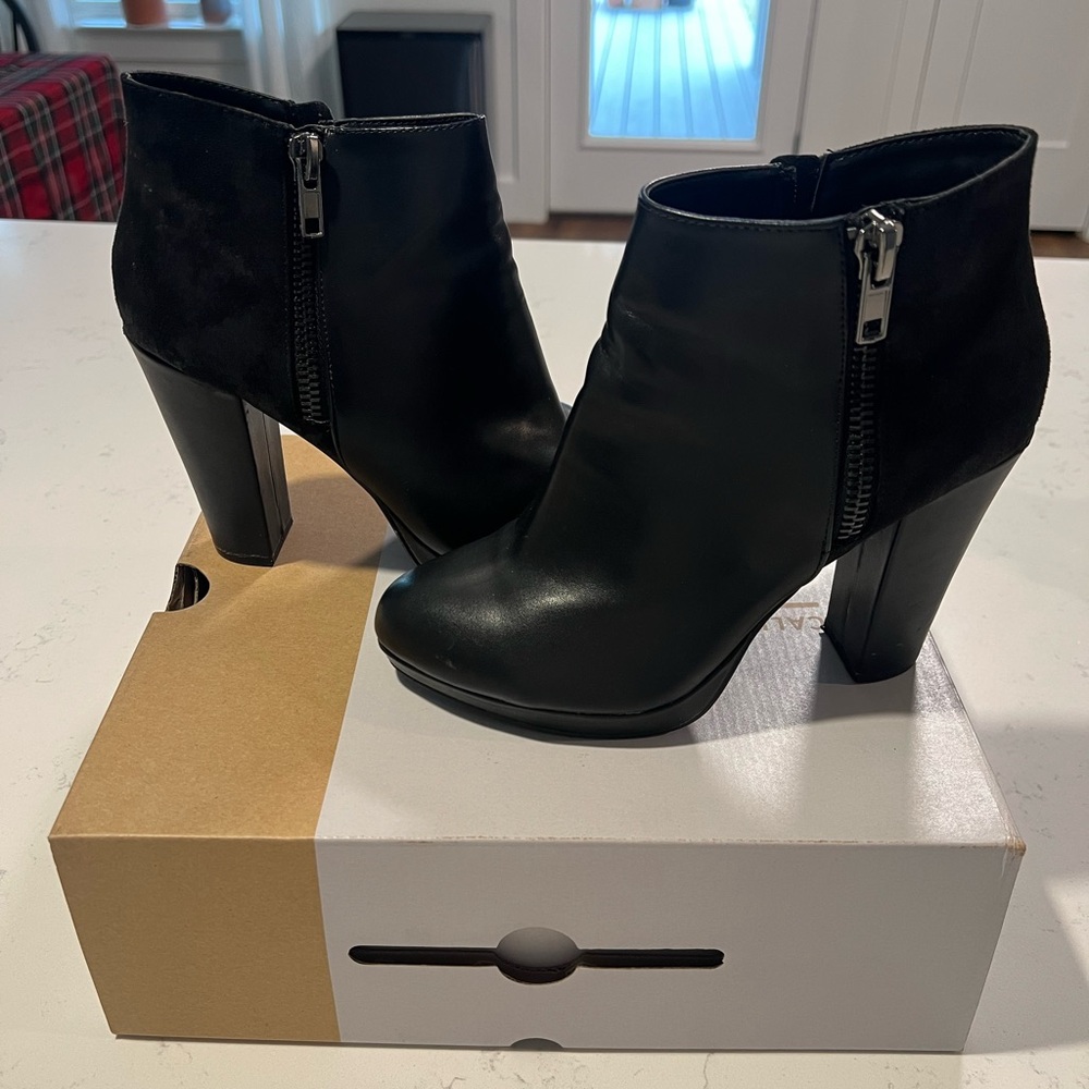 Black dress booties, size 8.5